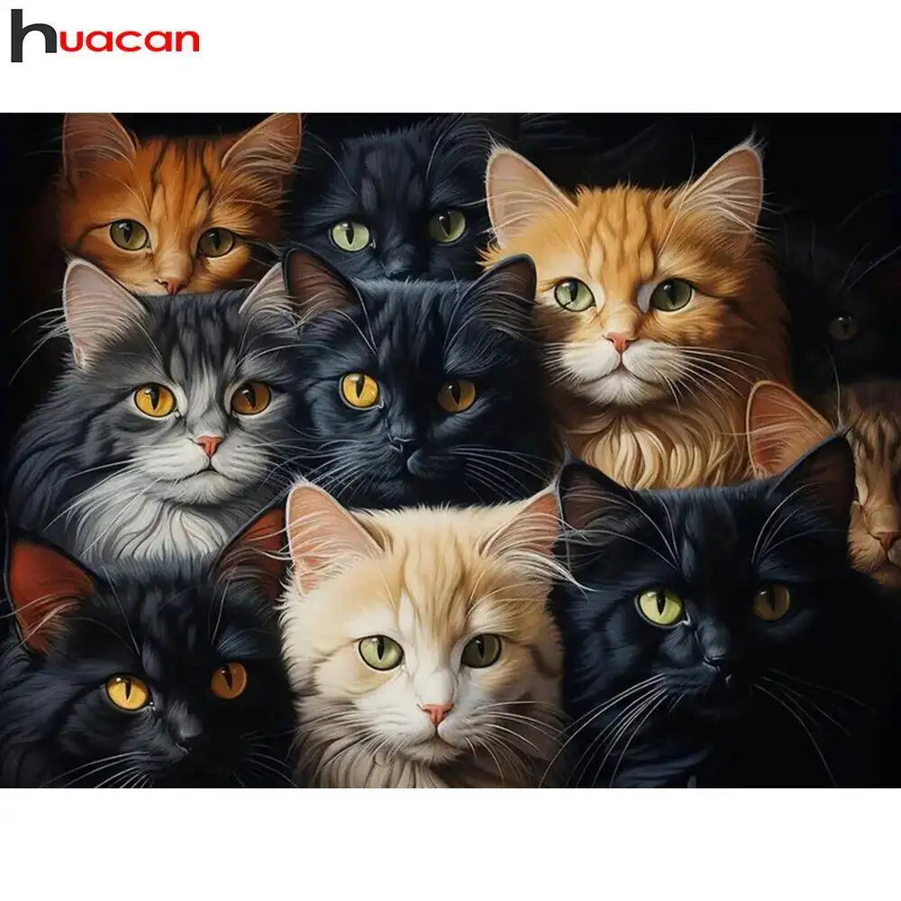 Huacan Diy Diamond Mosaic Cat Full Diamond Painting Animal Handmade Home Decoration Rhinestone Pictures Craft Kit Huacan Diy Diamond Mosaic Cat Full Diamond Painting Animal Handmade Home Decoration Rhinestone Pictures Craft Kit